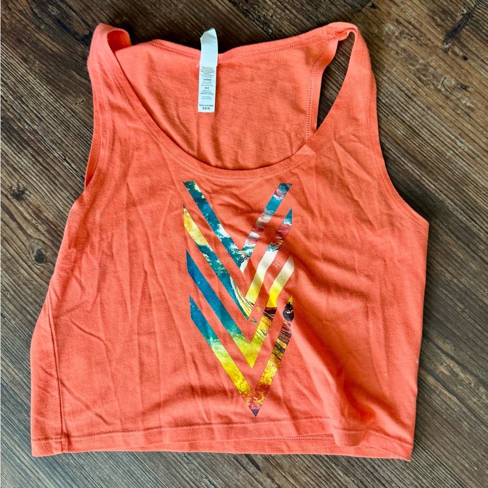 Valkyrie Coral Crop Top with Chevron Design